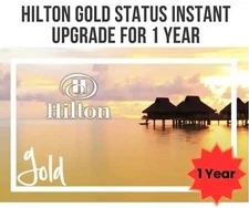 Hilton Hotel Gold Status for 1 Year - 365 days HHONORS