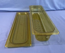 Cambro 24LPHP150 Amber H-Pan High Heat Food Pan with Cover