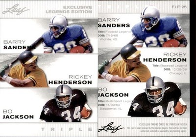 2025 LEAF ''EXCLUSIVE LEGENDS'' SANDERS/HENDERSON/JACKSON ELE-25 MIXED SPORT