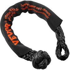 Heavy-Duty Soft Shackle Synthetic Recovery Rope 2PCS | 1/2"x22" | 44,092 lbs Bre