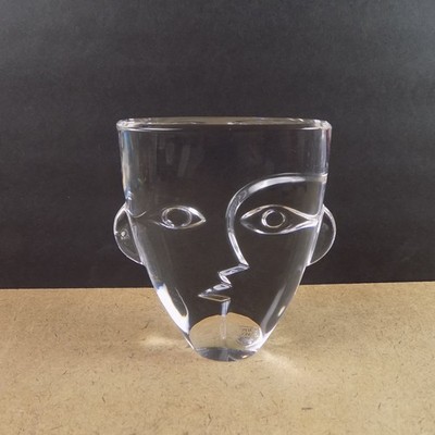 Orrefors Ramses Crystal Paperweight Figurine Martti Rytkonen Egyptian Royalty