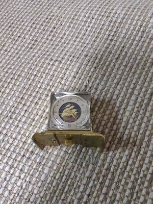 Rare Vintage Swiss Miniature Skeleton Clock Luxury Brass Case