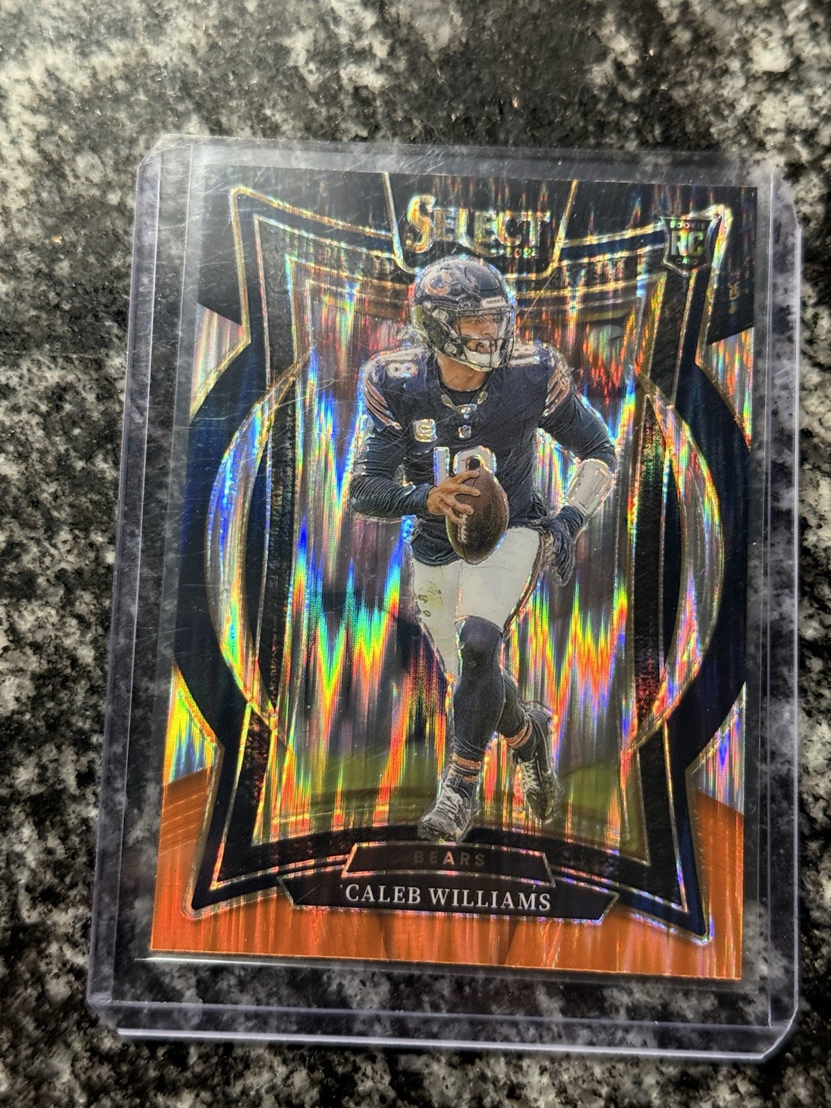 2024 Panini Select Caleb Williams #25 Black & Orange Shock Prizm (RC)