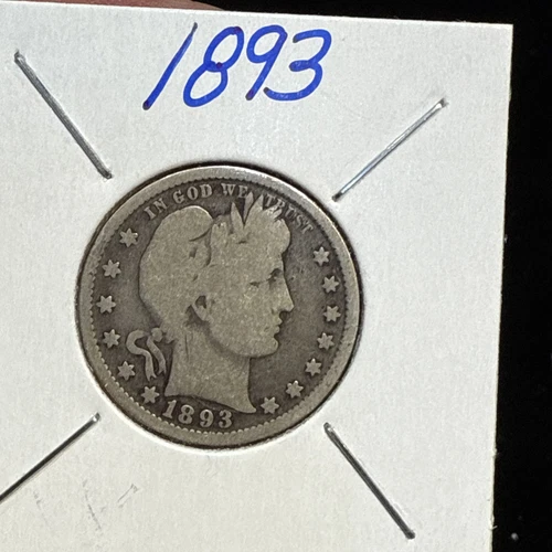 1893 25c Silver Barber Quarter