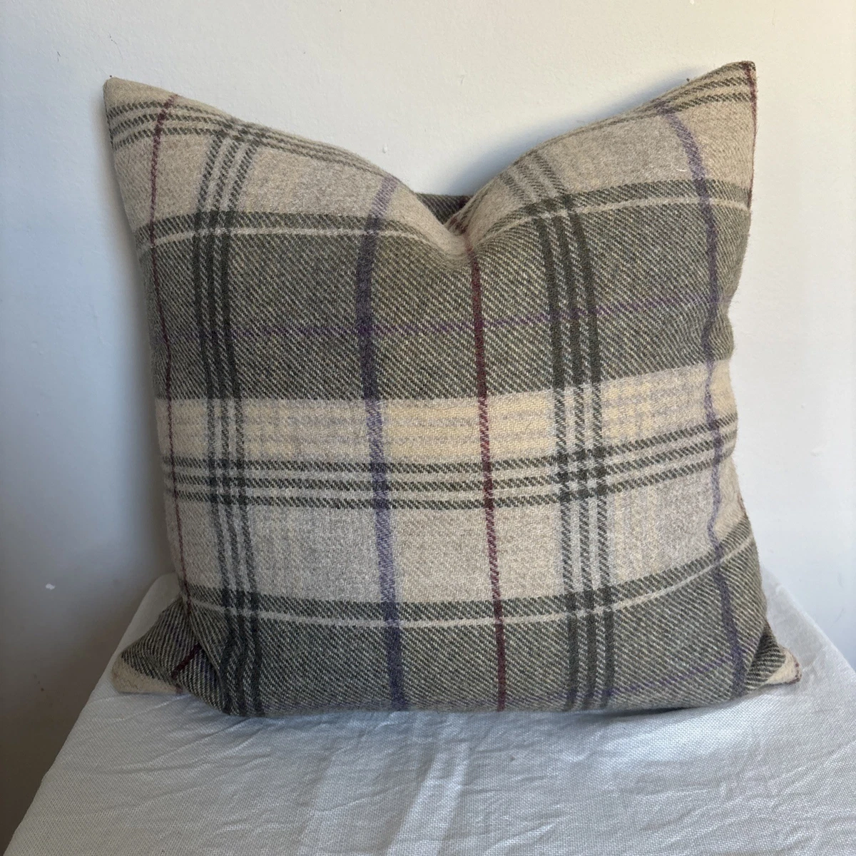 ONE LAURA ASHLEY HANDMADE CUSHION IN IRONWORK SCROLL CRANBERRY FABRIC