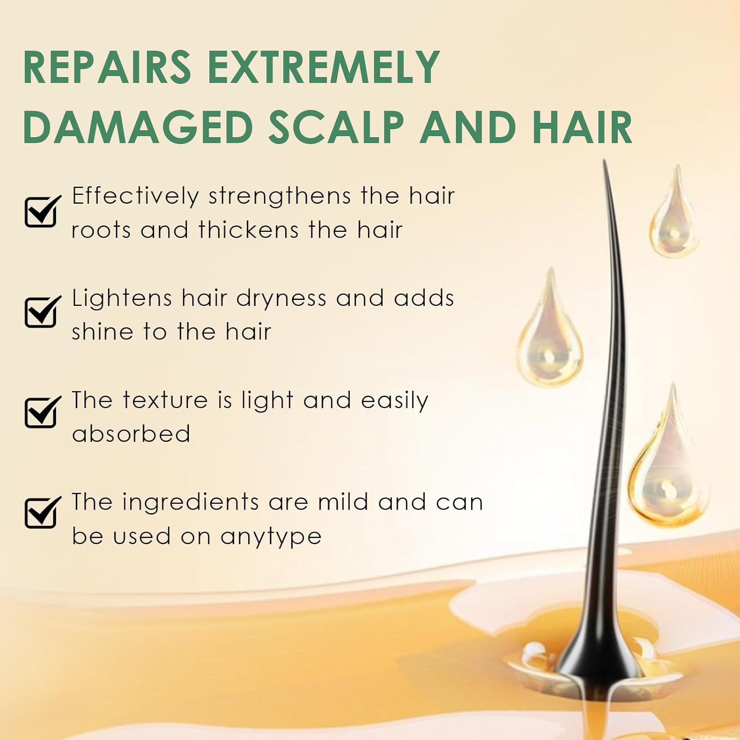 60Ml Siero Capelli Crescita,Cura Dei Capelli Essenza, Con 0.5Mm Roller,Creare Ca - 4