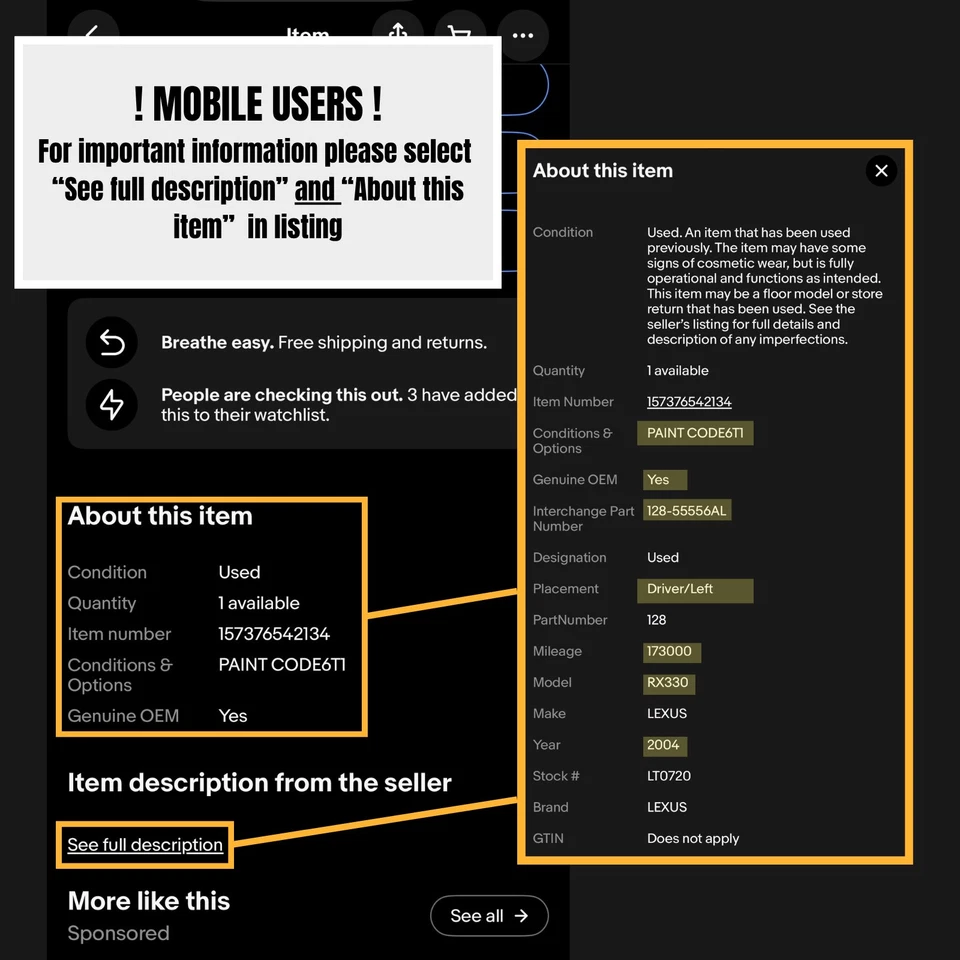Driver Side View Mirror Power VIN N 4th Digit Classic Fits 97-05 MALIBU 1367279 Foto 4 de 4