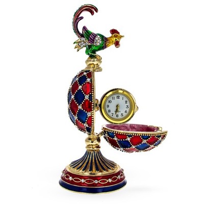 Rooster with the Surprise Clock Royal Inspired Easter Egg
