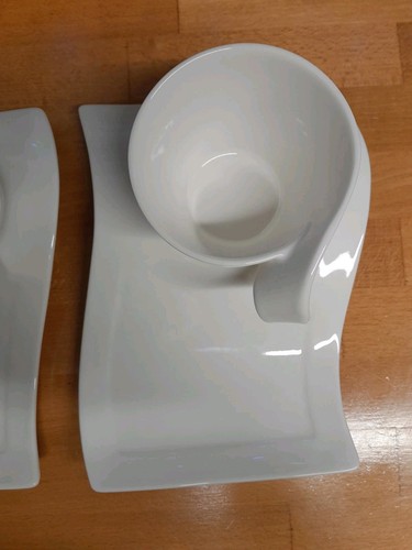♡ 2 x Villeroy & Boch 'New Wave' Caffe 150ml Cappuccino Cup & Saucer Set PAIR ♡ - Picture 6 of 11