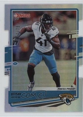 2020 Panini Donruss Press Proof Silver Die-Cut 17/75 Josh Hines-Allen Allen 2v5