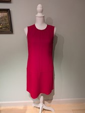 LOFT Ann Taylor Women's 4 Red Decorative Seam Shift Dress Sleeveless 162