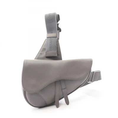 Sac bandoulière Dior SADDLE taille cuir gris occasion homme - Photo 1/4