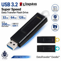 Kingston High Speed USB 3.2 Flash Data Drive Memory Stick Pen 32GB, 64GB, 128GB