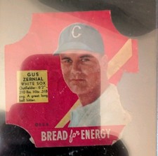 1951 FISCHERS BREAD LABELS Gus Zernial White Sox Low Grade Red
