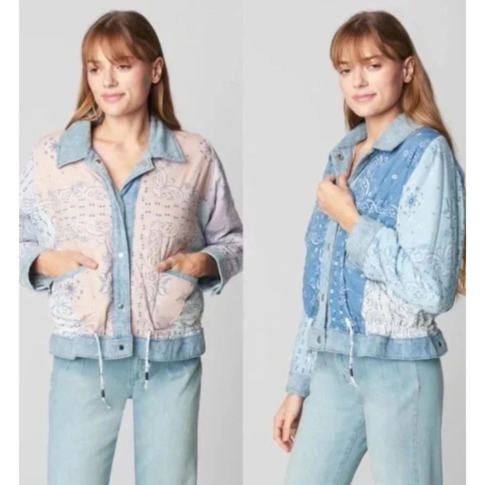 BLANKNYC Reversible Bandana Patchwork Quilted Jacket Size L - Image 3 of 4