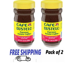 (PACK OF 2) Cafe Bustelo, Espresso Style, Dark Roast Instant Coffee, 7.05 oz Jar