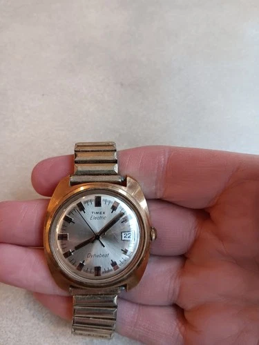 TIMEX vintage, electric - gold tone watch, not working, parts and project only