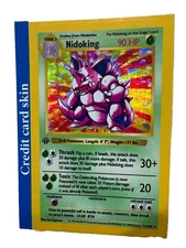 Nidoking Pokémon Debit Credit Card Skin - Small Chip - Holographic