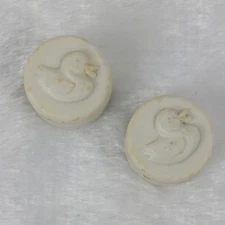 Vintage Baby Shoe Lace Locks Duck Design White Plastic Safety Clips Set of 2