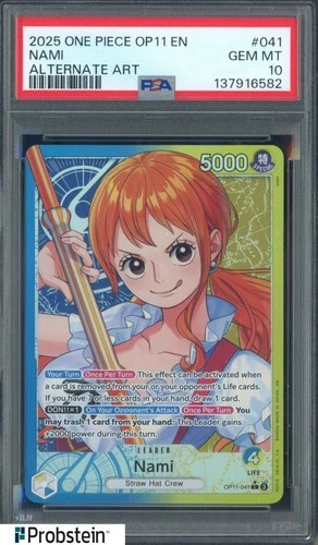 2025 One Piece TCG OP11-041 Nami Leader Foil Alternate Art PSA 10 GEM MINT