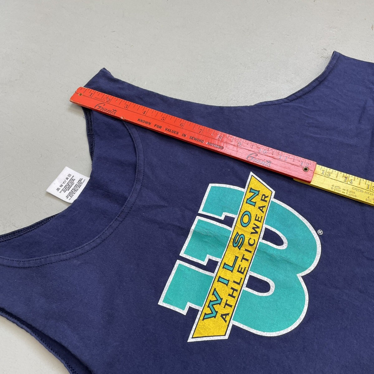 トップス 50's Wilson Athle Jersey Tank Top Wilson Athleticwear Tank Top Shirt Vintage Blue Teal