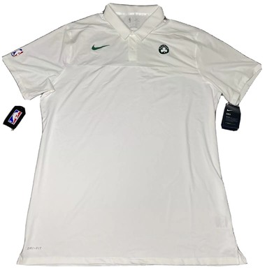 Boston Celtics Nike DriFit White Polo 