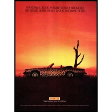 1989 Pirelli Tires Jaguar XJS Convertible Vintage Print Ad Sunset Wall Art Photo