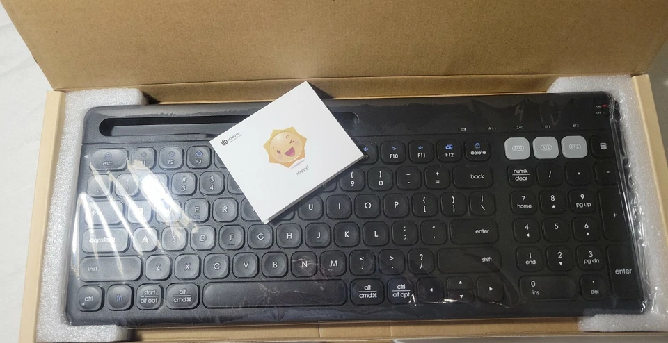 iClever MULTI-DEVICE CONNECTION WIRELESS KEYBOARD MODEL DKA2KB NEW IN BOX BLACK - Image 3 of 3