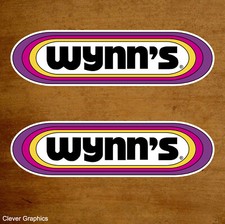 2x Wynns Oil Car / Bike Rally Stickers 180mm x 50mm Decals FREE POSTAGE