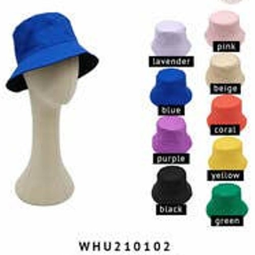 Solid Color Cotton Bucket Hat Yellow - Picture 3 of 3