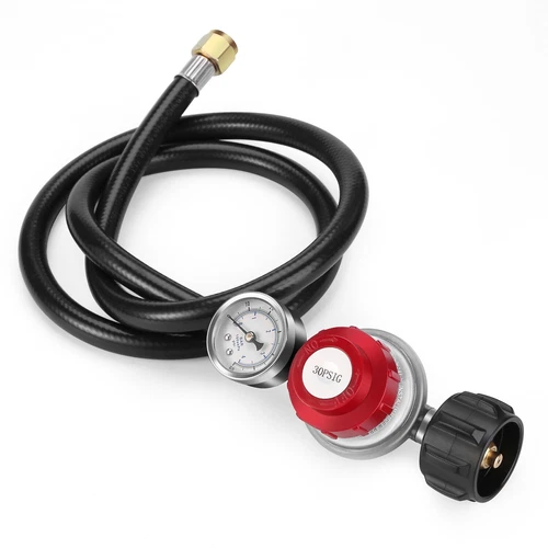 4FT 0-30PSI High Pressure Propane Regulator with Hose & Gauge, 1/8 MNPT Pipe Fit - Picture 5 of 9