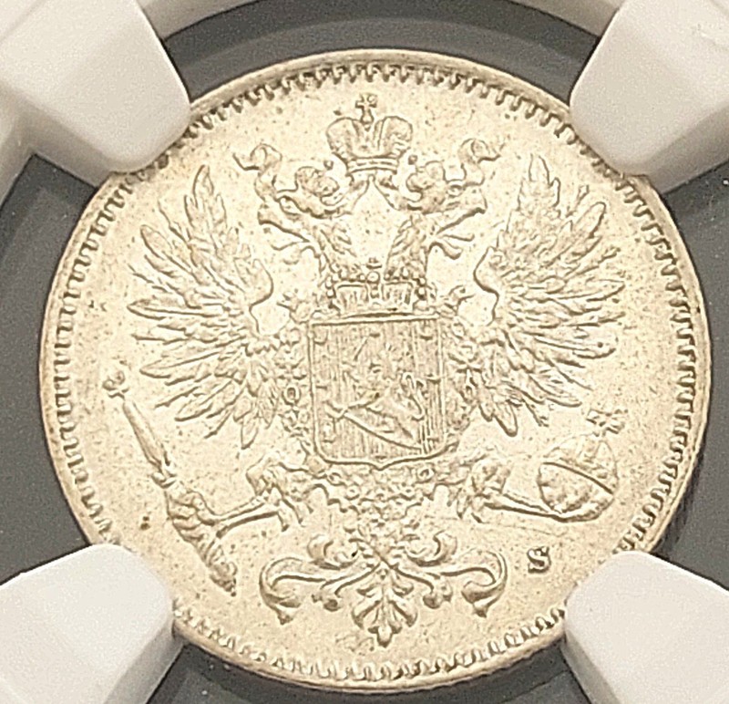 1914 S Finland 50 P ,  NGC   MS 64 , nice silver coin       # 1946, #62-19