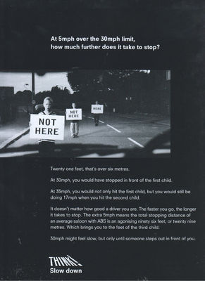 Think! Slow Down ''Viel weiter braucht es, um aufzuhören?'' Zeitschriftenanzeige 2001 #3445