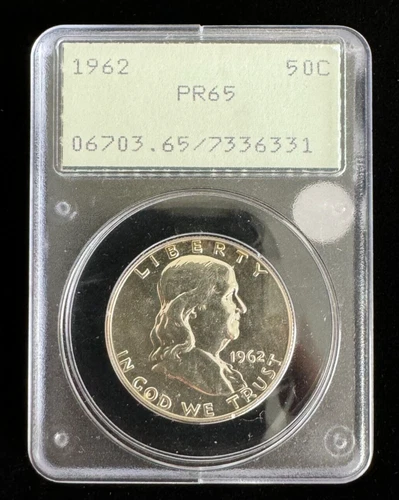 PCGS PR65 1962 Franklin Half Dollar Proof OGH Rattler