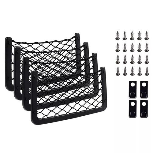 4X KFZ PKW Auto Ablage Netz Stretch Fach 36x18cm M Kofferraum Universal Gepäck - Bild 3 von 12