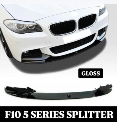 STM BMW 5 Series F10 Splitter F11 Gloss Black Front Spoiler Lip M Sport 2010-2017