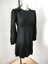 Mango Petite Black Dress 439 Woman Size S 34/36 Long Sleeves New