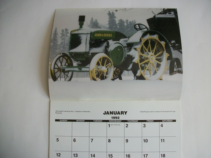 John Deere 1992 Green Magazine Two Cylinder Tractor Calendar 