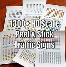 1300 HO Scale 1:87 Street and Traffic Signs on Adhesive-Backed Paper