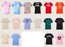 Victoria's Secret PINK CAMPUS / RINGER / HENLEY SHORT SLEEVE T-SHIRT XS-XXL, New