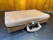 Vintage Brown Faux leather Audio Cassette Storage Case - Holds 30