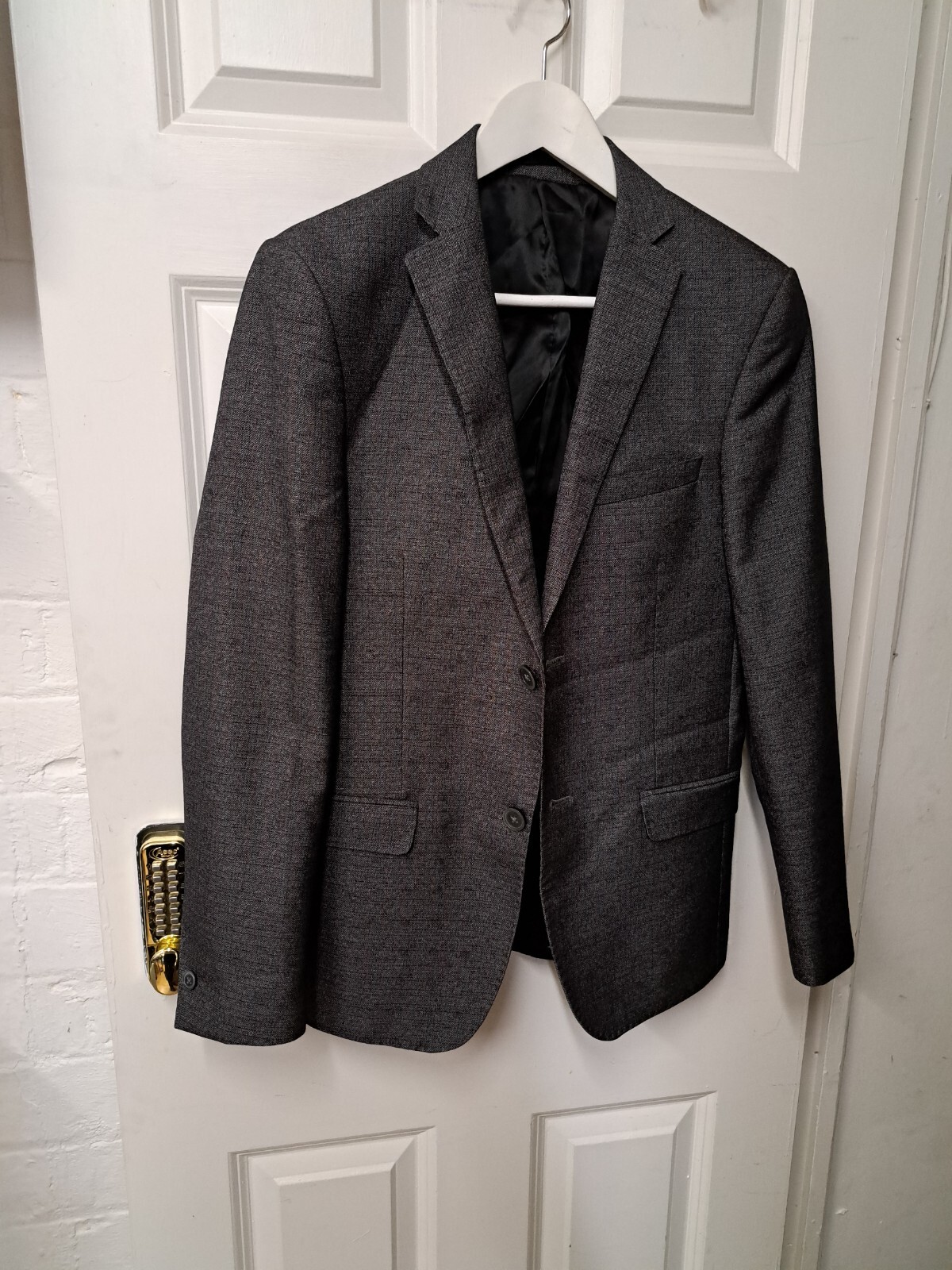 Tuta TM Lewin grigio antracite UK 36 corta Savile fila lana 2 pezzi London Jermyn.