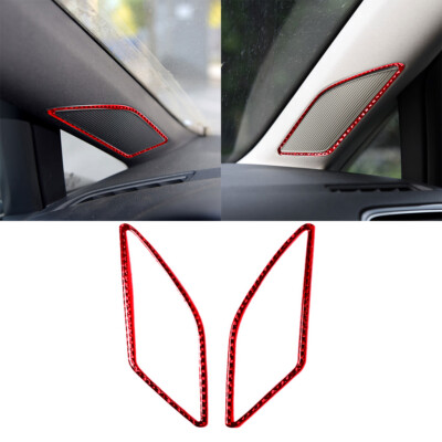 Red Carbon Fiber A-Pillar Air vent  Sticker Trim For VW Golf 7 GTI MK 7 2014-19