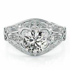 1.50Ct White Round Cut CZ Engagement Wedding Ring Solid 925 Sterling Silver