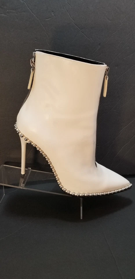 Botines Alexander Wang Eri de cuero blanco con tachuelas para mujer 40/US 10 M precio de venta sugerido por el fabricante 850 USD Foto 2 de 4