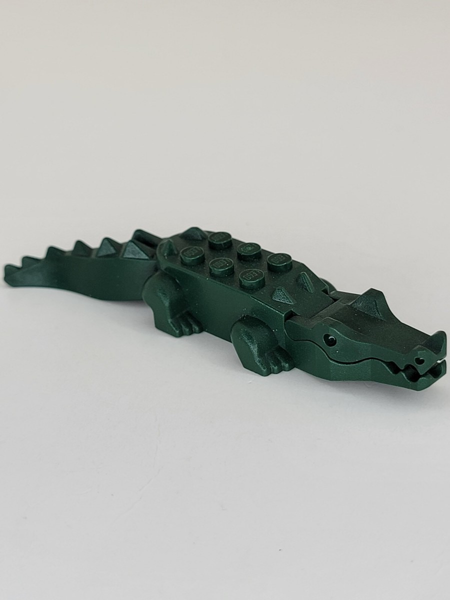 Lego Dark Green Aligator/ Crocodile with 8 Teeth Minifigure Lot H6