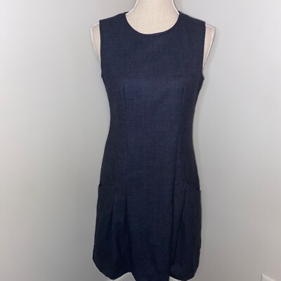 Theory wool jumper dress sleeveless charcoal gray fully lined modest size 6  | eBay