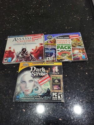 3 PC Games:  Assasins Creed 2 Dark Strokes Sealed 