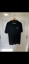 New Black Nike Golf Dri-FIT Vertical Mesh Polo NWT Mens Shirt L - Embroider Logo