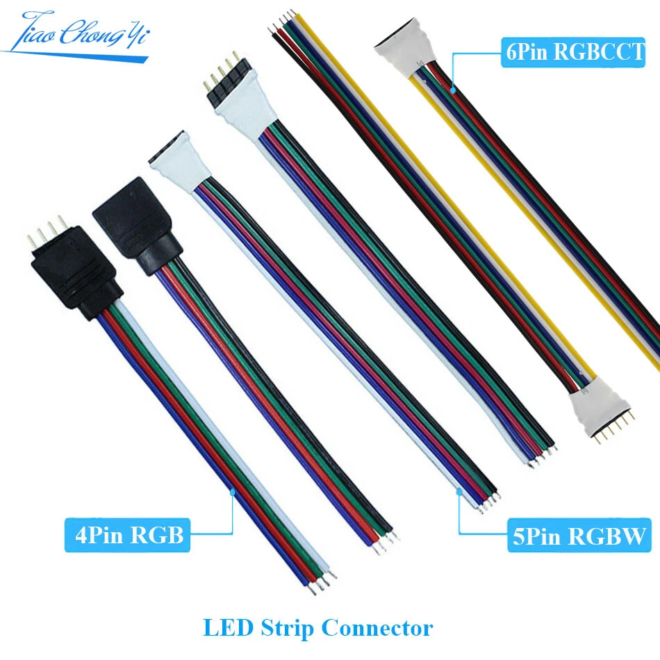 4 Pin 5Pin 6Pin Male/Female Connector Wire Cable for 5050 RGB LED Strip  Lights